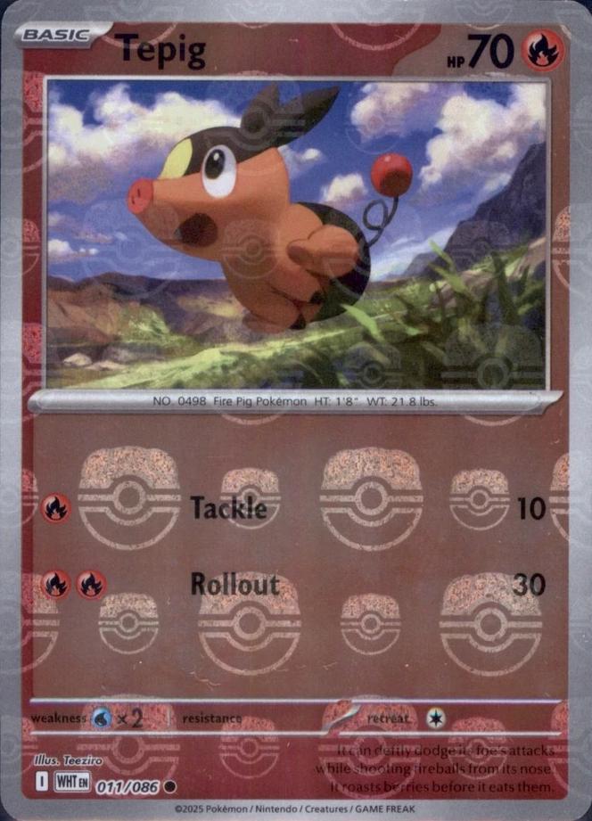 White Flare Tepig [Master-Ball] Pokémon card
